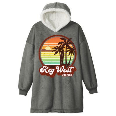 Key West Souvenirs Florida Vintage Surf Surfing Retro 70s Hooded Wearable Blanket