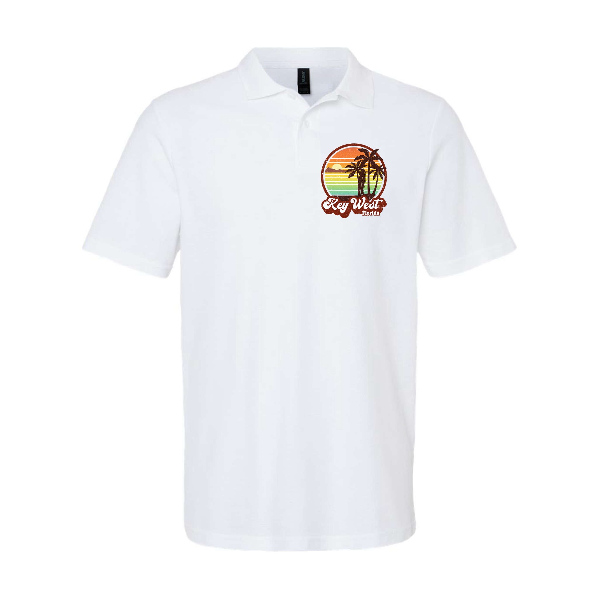 Key West Souvenirs Florida Vintage Surf Surfing Retro 70s Polo