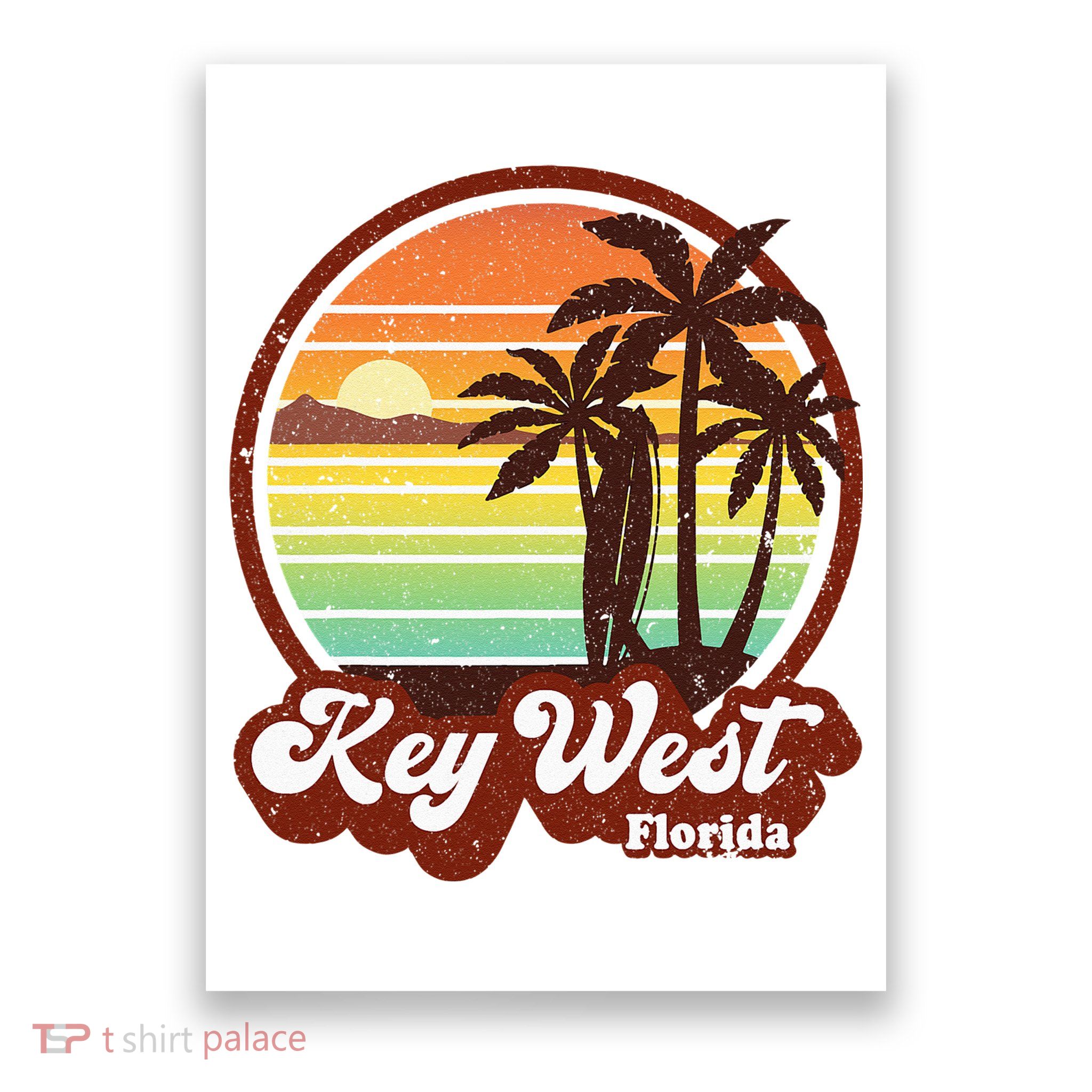 Key West Souvenirs Florida Vintage Surf Surfing Retro 70s Poster