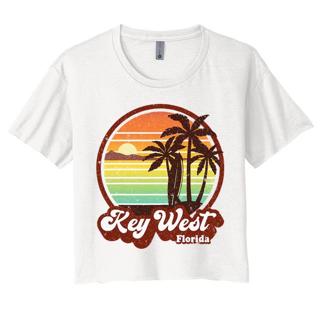 Key West Souvenirs Florida Vintage Surf Surfing Retro 70s Crop Top