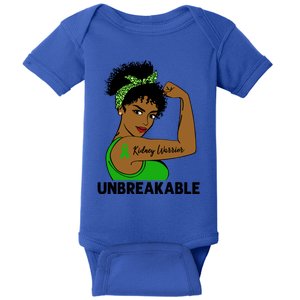 Kidney Warrior Strong Black Unbreakable Awareness Cool Gift Baby Bodysuit