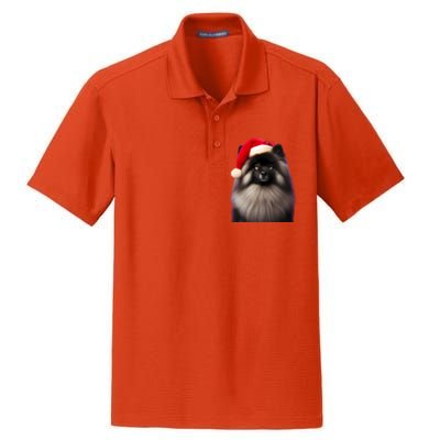 Keeshond With Santa Hat Christmas Dog Owner Lover Xmas Mom Gift Dry Zone Grid Polo