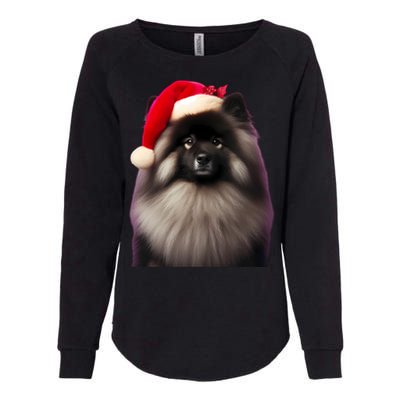 Keeshond With Santa Hat Christmas Dog Owner Lover Xmas Mom Gift Womens California Wash Sweatshirt