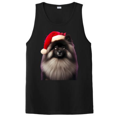 Keeshond With Santa Hat Christmas Dog Owner Lover Xmas Mom Gift PosiCharge Competitor Tank