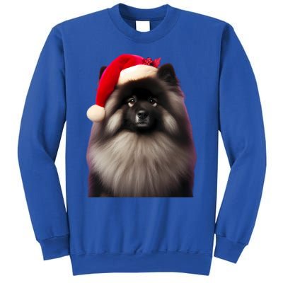 Keeshond With Santa Hat Christmas Dog Owner Lover Xmas Mom Gift Sweatshirt