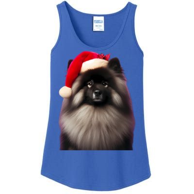 Keeshond With Santa Hat Christmas Dog Owner Lover Xmas Mom Gift Ladies Essential Tank