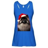 Keeshond With Santa Hat Christmas Dog Owner Lover Xmas Mom Gift Ladies Essential Flowy Tank