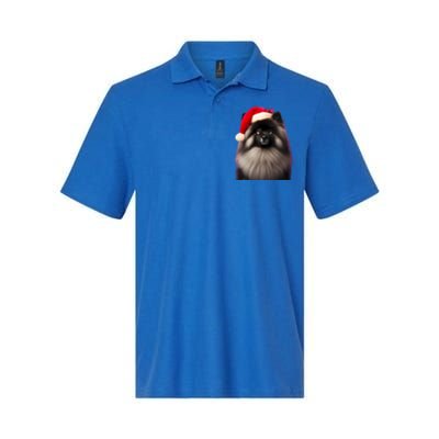 Keeshond With Santa Hat Christmas Dog Owner Lover Xmas Mom Gift Softstyle Adult Sport Polo