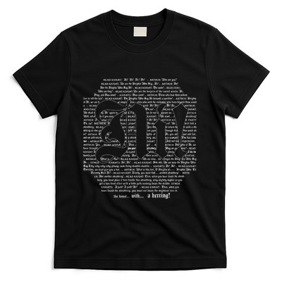Knights Who Say Ni! of Typography Holy Grail Scene Script T-Shirt
