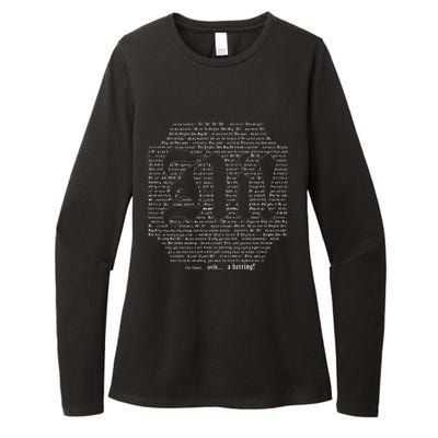 Knights Who Say Ni! of Typography Holy Grail Scene Script Womens CVC Long Sleeve Shirt