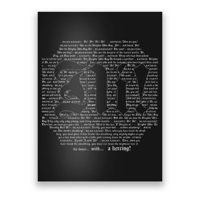 Knights Who Say Ni! Of Typography Holy Grail Scene Script Poster