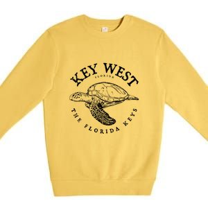 Key West Turtle Florida Keys Scuba Fishing Diving Tee Premium Crewneck Sweatshirt