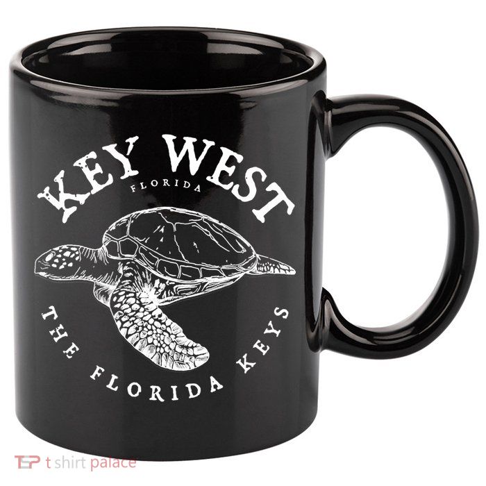 Key West Turtle Florida Keys Scuba Fishing Diving Tee 11oz C Handle Ceramic Mug