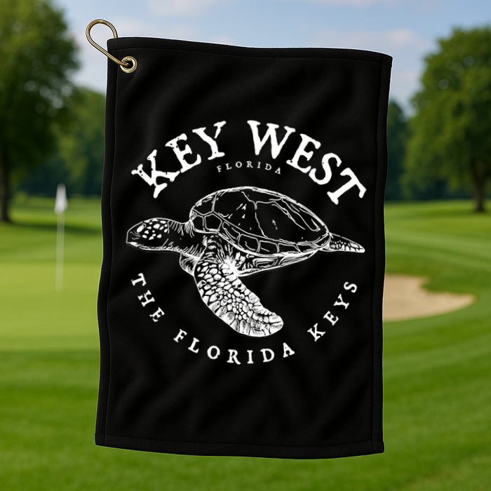 Key West Turtle Florida Keys Scuba Fishing Diving Tee Golf Towel