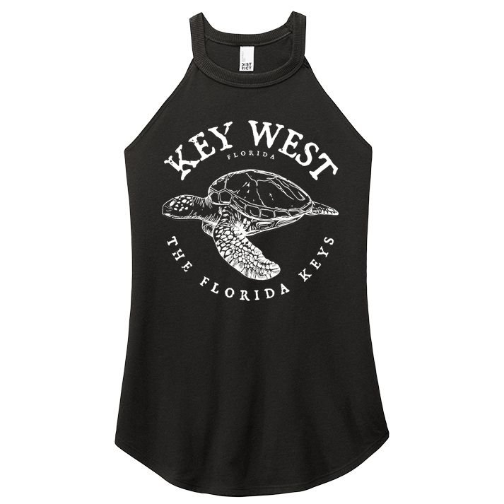 Key West Turtle Florida Keys Scuba Fishing Diving Tee Women's Perfect Tri Rocker Tank
