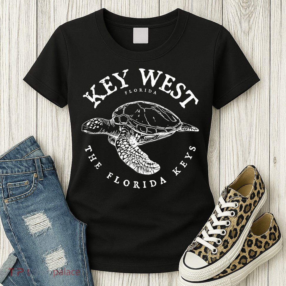 Key West Turtle Florida Keys Scuba Fishing Diving Tee Womens T-Shirt