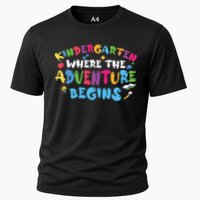 Kindergarten Where The Adventure Begins Back To School First Day Of School Cooling Performance Crew T-Shirt