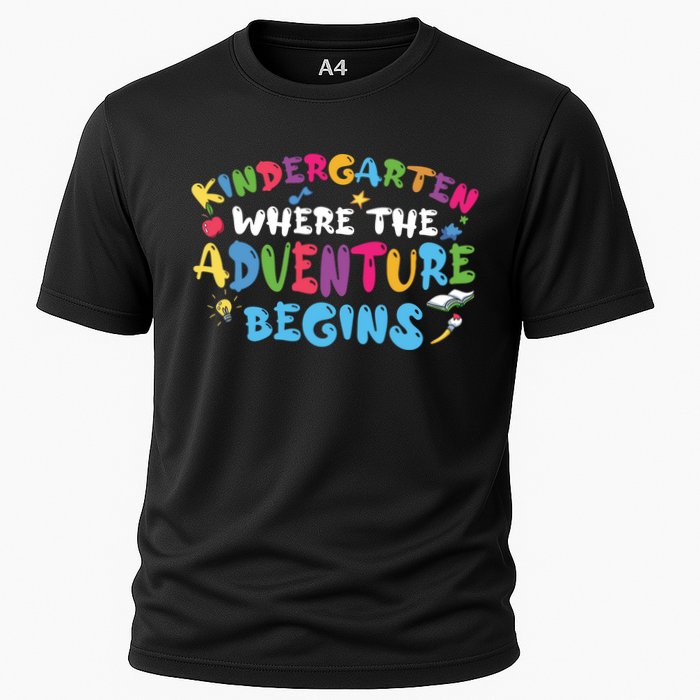 Kindergarten Where The Adventure Begins Back To School First Day Of School Cooling Performance Crew T-Shirt