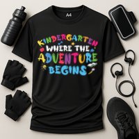 Kindergarten Where The Adventure Begins Back To School First Day Of School Cooling Performance Crew T-Shirt