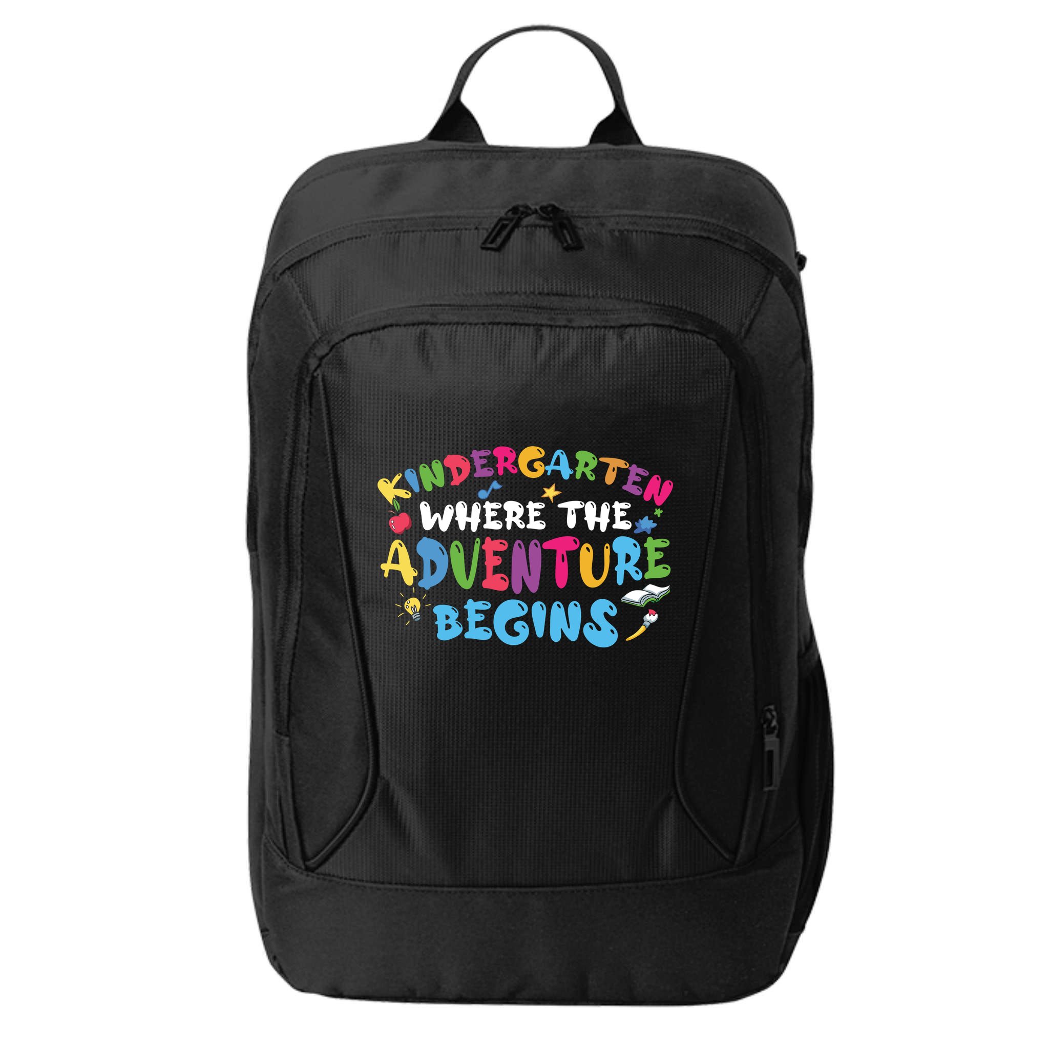 Kindergarten Where The Adventure Begins Back To School First Day Of School City Backpack