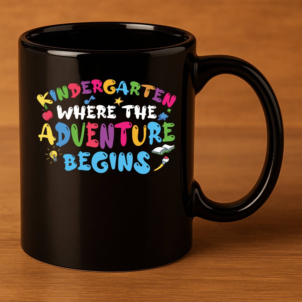 Kindergarten Where The Adventure Begins Back To School First Day Of School 11oz C Handle Ceramic Mug