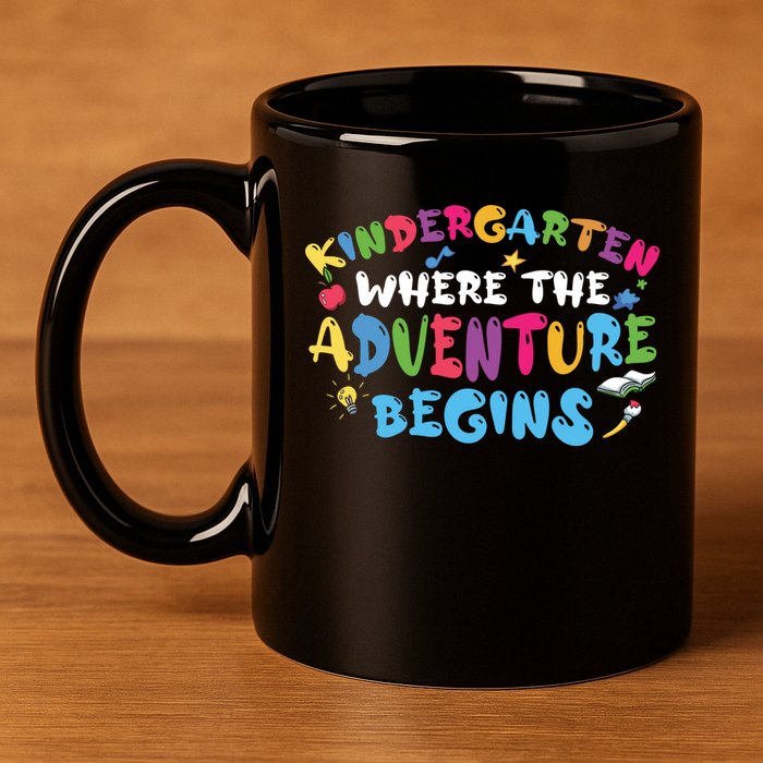 Kindergarten Where The Adventure Begins Back To School First Day Of School 11oz C Handle Ceramic Mug