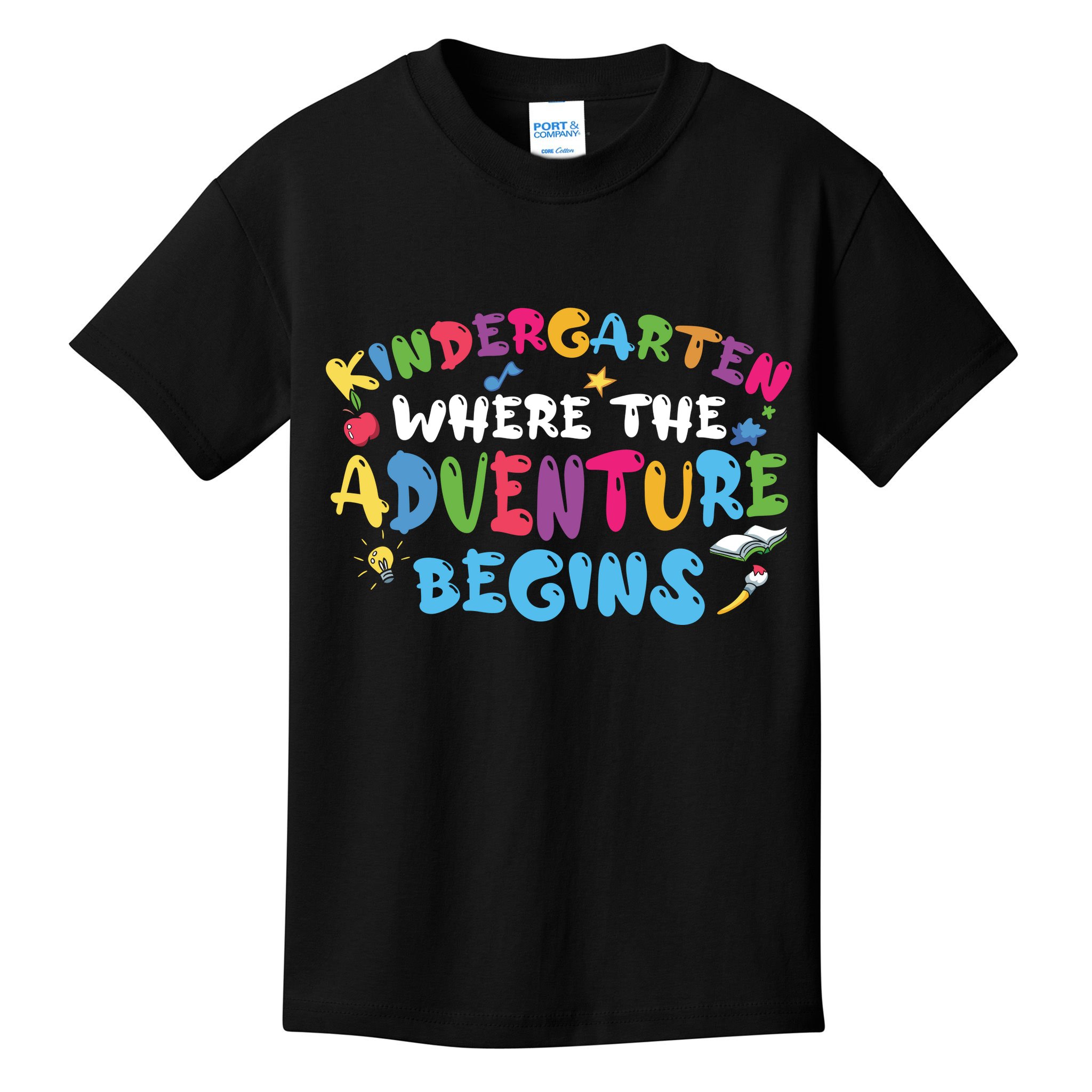 Kindergarten Where The Adventure Begins Back To School First Day Of School Kids T-Shirt