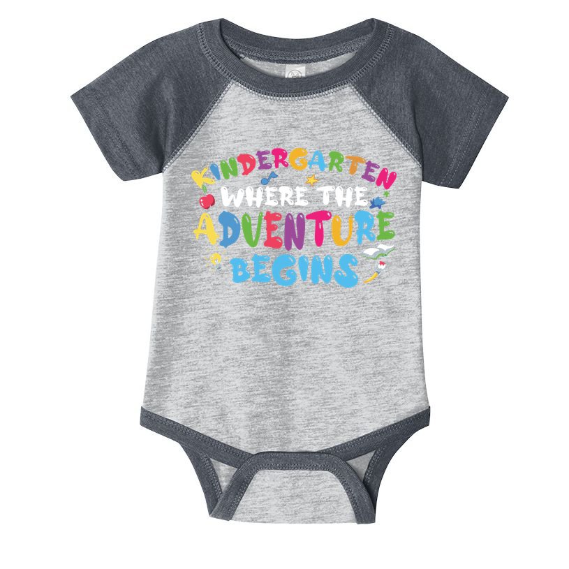 Kindergarten Where The Adventure Begins Back To School First Day Of School Infant Baby Jersey Bodysuit