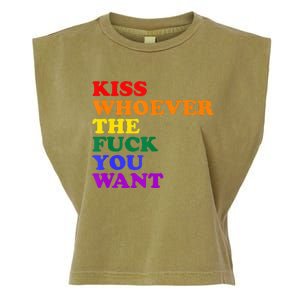 Kiss Whoever The Fuck You Want Lgbt Garment-Dyed Women's Muscle Tee