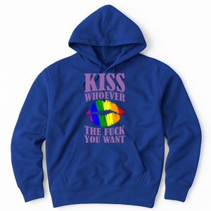 Kiss Whoever The F You Want Lgbt Pride Month Lgbtq Rainbow Gift Hoodie