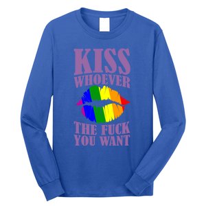 Kiss Whoever The F You Want Lgbt Pride Month Lgbtq Rainbow Gift Long Sleeve Shirt