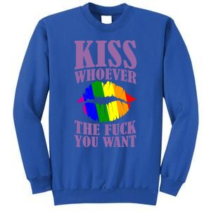 Kiss Whoever The F You Want Lgbt Pride Month Lgbtq Rainbow Gift Sweatshirt