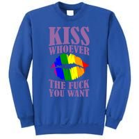 Kiss Whoever The F You Want Lgbt Pride Month Lgbtq Rainbow Gift Sweatshirt