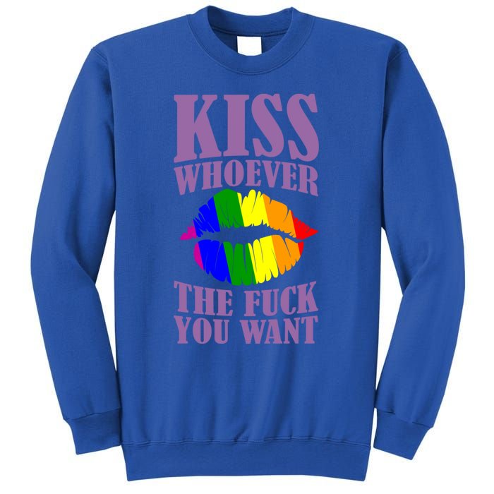 Kiss Whoever The F You Want Lgbt Pride Month Lgbtq Rainbow Gift Sweatshirt