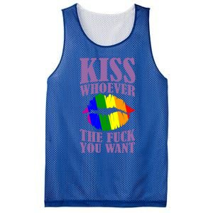 Kiss Whoever The F You Want Lgbt Pride Month Lgbtq Rainbow Gift Mesh Reversible Basketball Jersey Tank