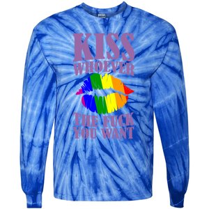 Kiss Whoever The F You Want Lgbt Pride Month Lgbtq Rainbow Gift Tie-Dye Long Sleeve Shirt