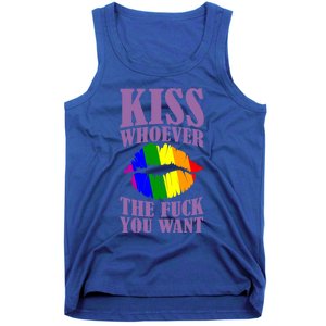 Kiss Whoever The F You Want Lgbt Pride Month Lgbtq Rainbow Gift Tank Top