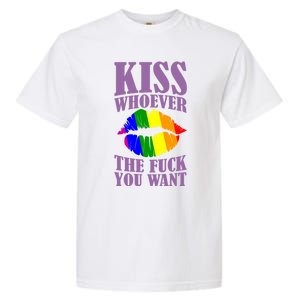 Kiss Whoever The F You Want Lgbt Pride Month Lgbtq Rainbow Gift Garment-Dyed Heavyweight T-Shirt