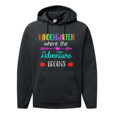 Kindergarten Where The Adventure Begins Kinder Teacher Performance Fleece Hoodie