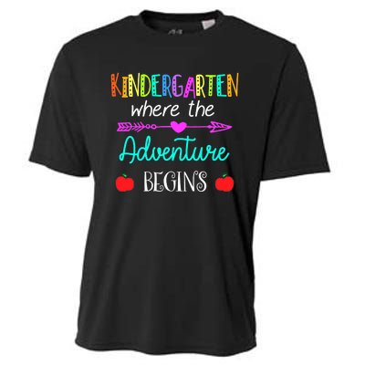 Kindergarten Where The Adventure Begins Kinder Teacher Cooling Performance Crew T-Shirt