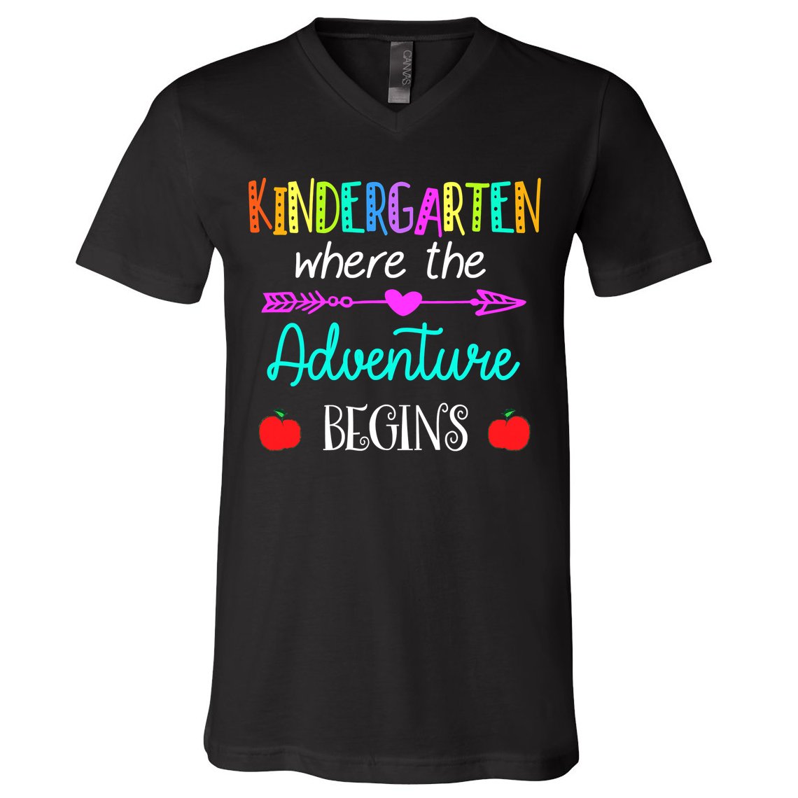Kindergarten Where The Adventure Begins Kinder Teacher V-Neck T-Shirt