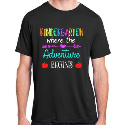 Kindergarten Where The Adventure Begins Kinder Teacher Adult ChromaSoft Performance T-Shirt