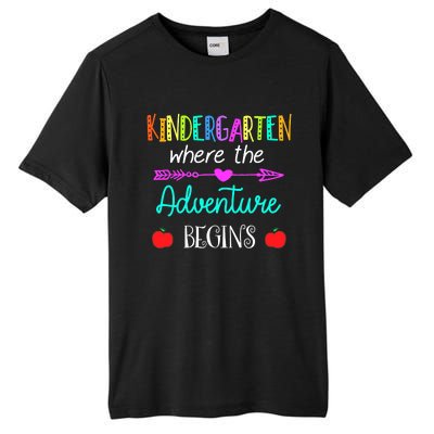 Kindergarten Where The Adventure Begins Kinder Teacher Tall Fusion ChromaSoft Performance T-Shirt