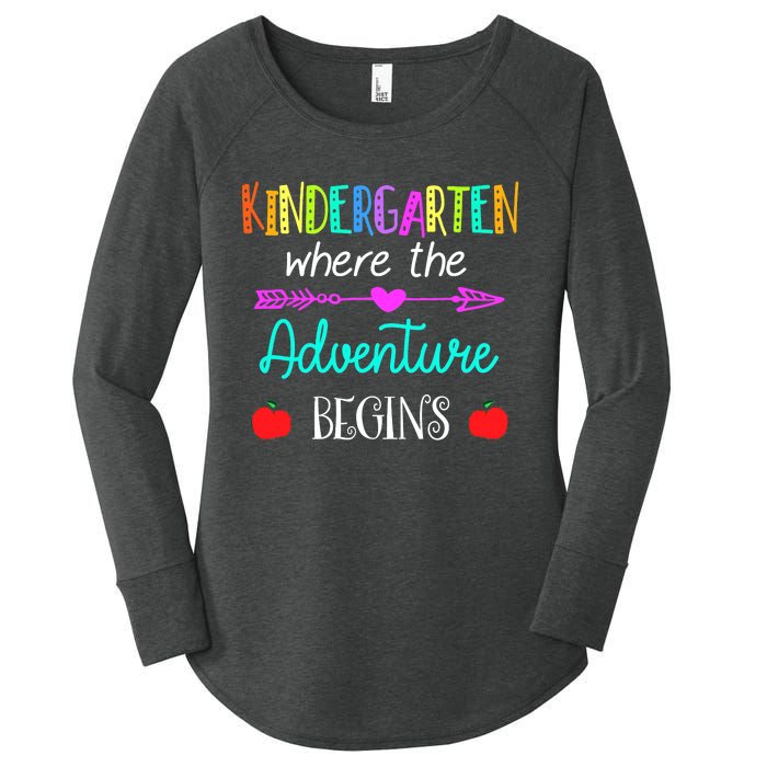 Kindergarten Where The Adventure Begins Kinder Teacher Women's Perfect Tri Tunic Long Sleeve Shirt