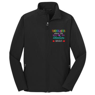 Kindergarten Where The Adventure Begins Kinder Teacher Core Soft Shell Jacket