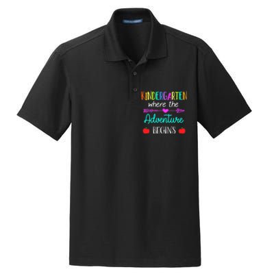 Kindergarten Where The Adventure Begins Kinder Teacher Dry Zone Grid Polo