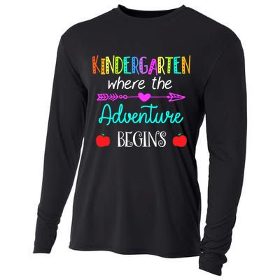 Kindergarten Where The Adventure Begins Kinder Teacher Cooling Performance Long Sleeve Crew