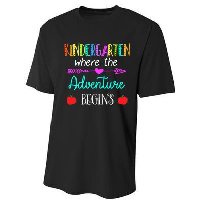 Kindergarten Where The Adventure Begins Kinder Teacher Performance Sprint T-Shirt