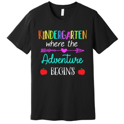 Kindergarten Where The Adventure Begins Kinder Teacher Premium T-Shirt