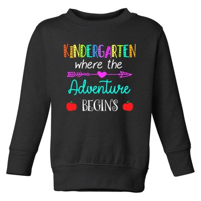 Kindergarten Where The Adventure Begins Kinder Teacher Toddler Sweatshirt